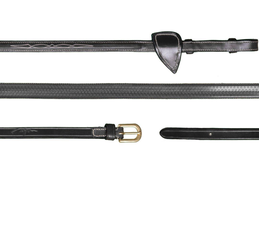 DY&#39;ON - Rênes en Rubber 1/2po, Color: Noir, Size: Full