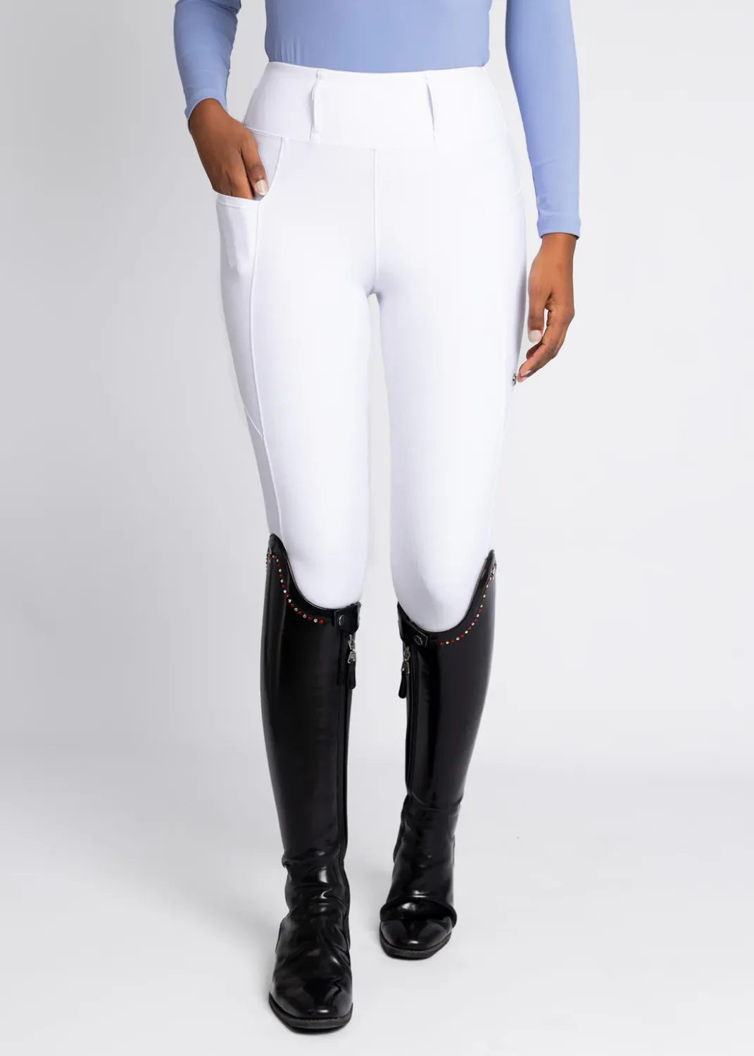 MAXIMILIAN EQUESTRIAN - Studio Riding Leggings, Color: Blanc, Size: small