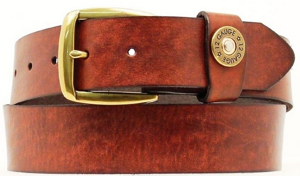 NOCONA - ShotGun Shell 12 Gauge Leather Belt, Size: 30