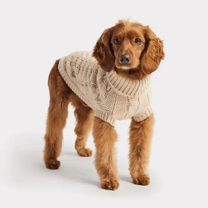 GF PET - Chalet Dog Oatmeal Mix Sweater, Color: Gruau, Size: 3XSmall