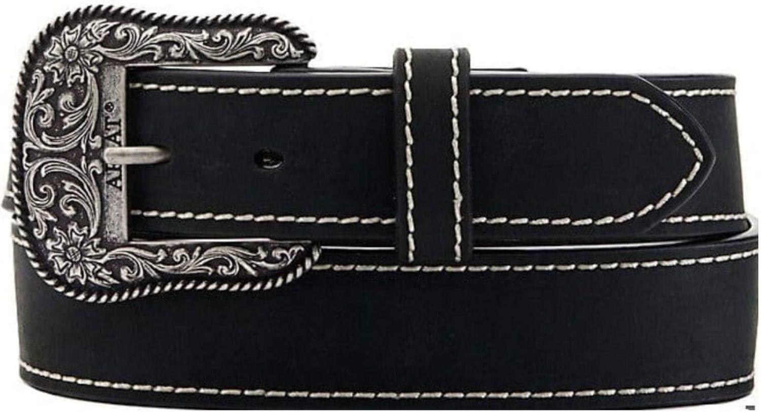 ARIAT - Heavy Stitched Black Western Belt, Size: Small