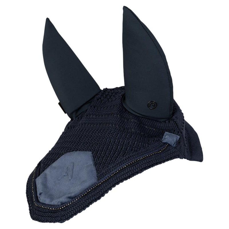 ANKY - Knitted Fabric Ear Bonnet Velvet Mood Indigo ATB24, Size: Poney