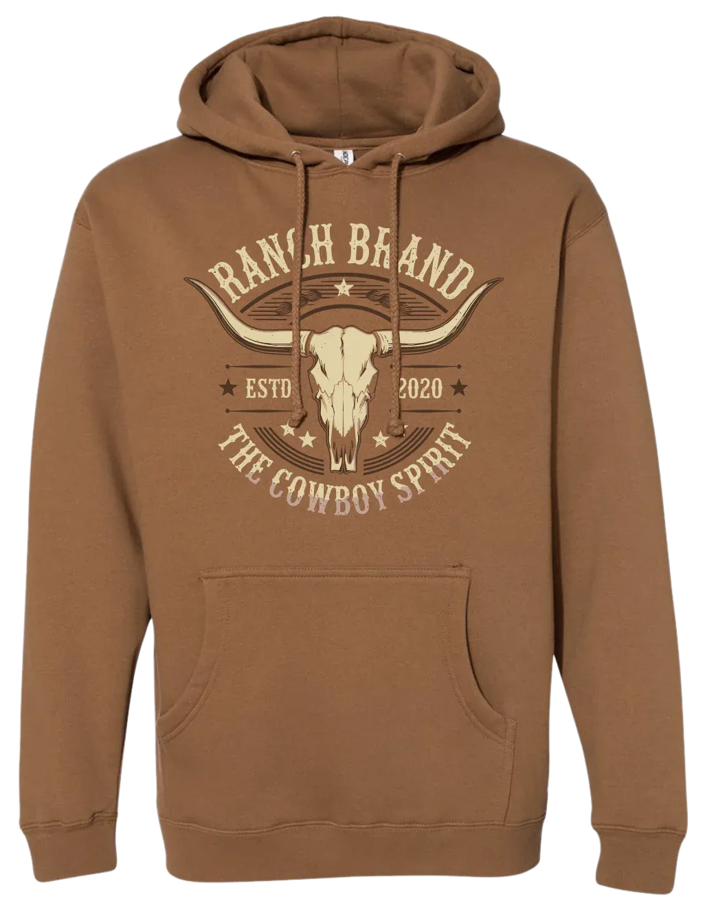 RANCH BRAND - Skull 4 Unisex Long Sleeves Saddle Hoodie, Size: Small