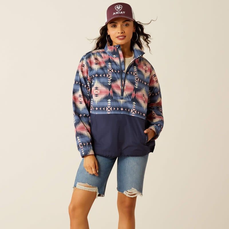 ARIAT - Waterproof Whisper Pullover Grey Print Jacket, Size: Xsmall