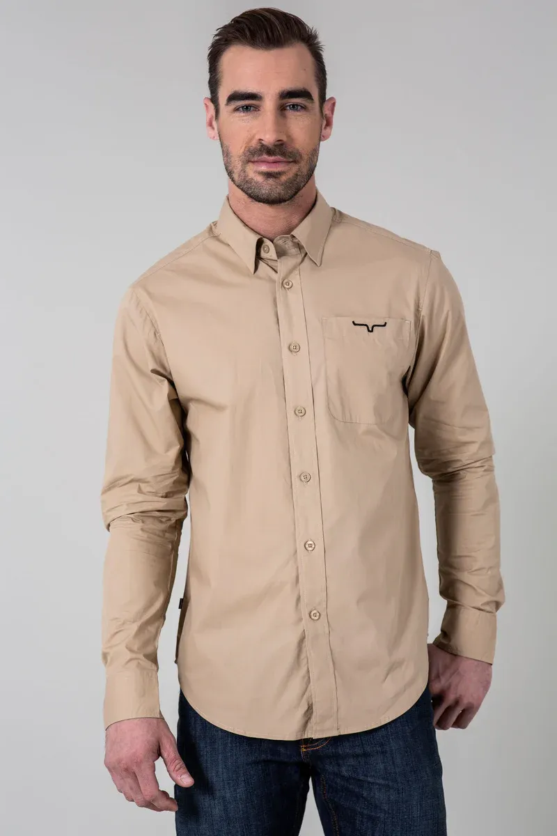 KIMES RANCH - KR Team Dress Khaki Shirt, Size: Medium