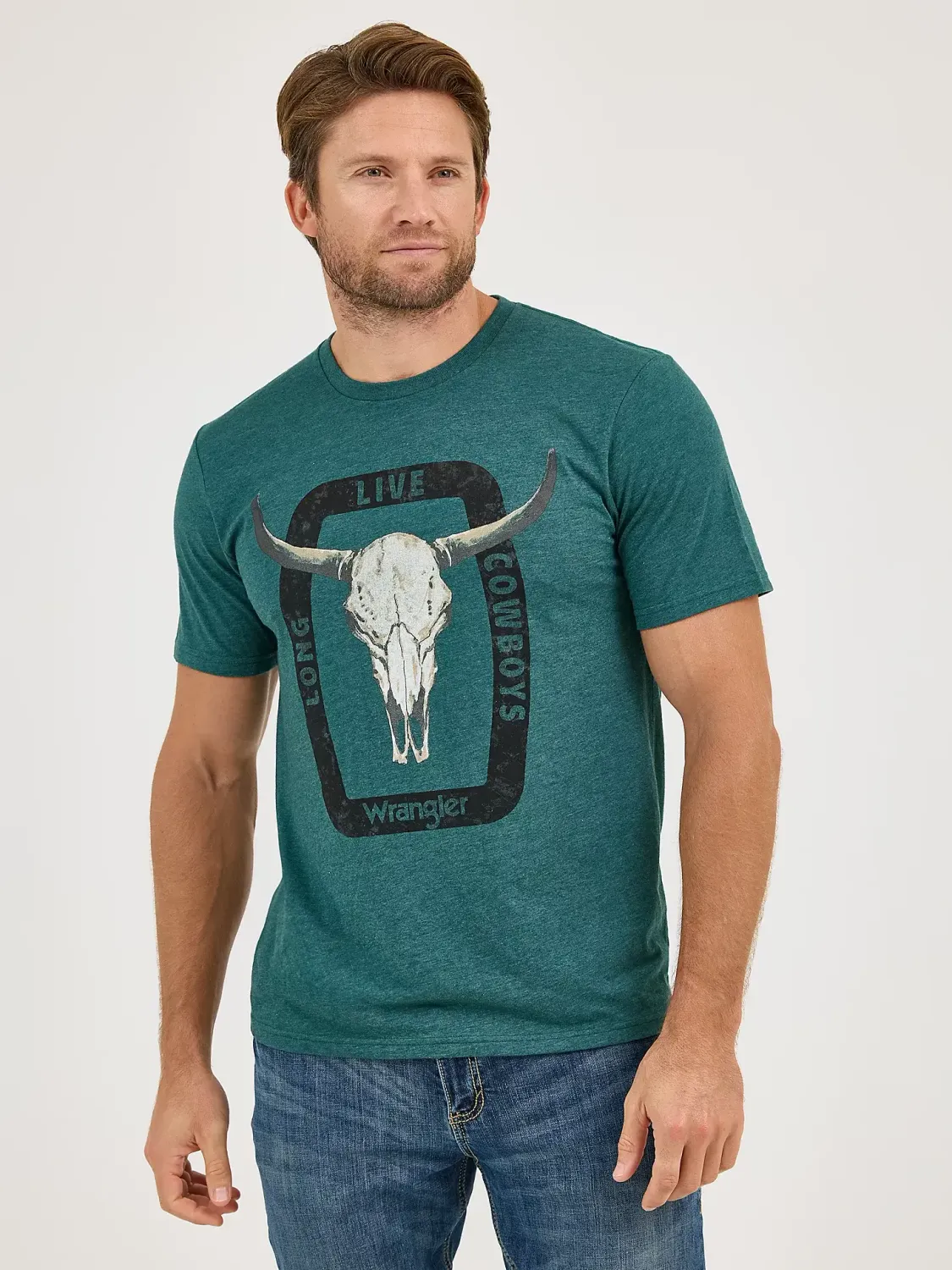 WRANGLER - Steerhead Graphic Sea Moss T-Shirt, Size: Medium