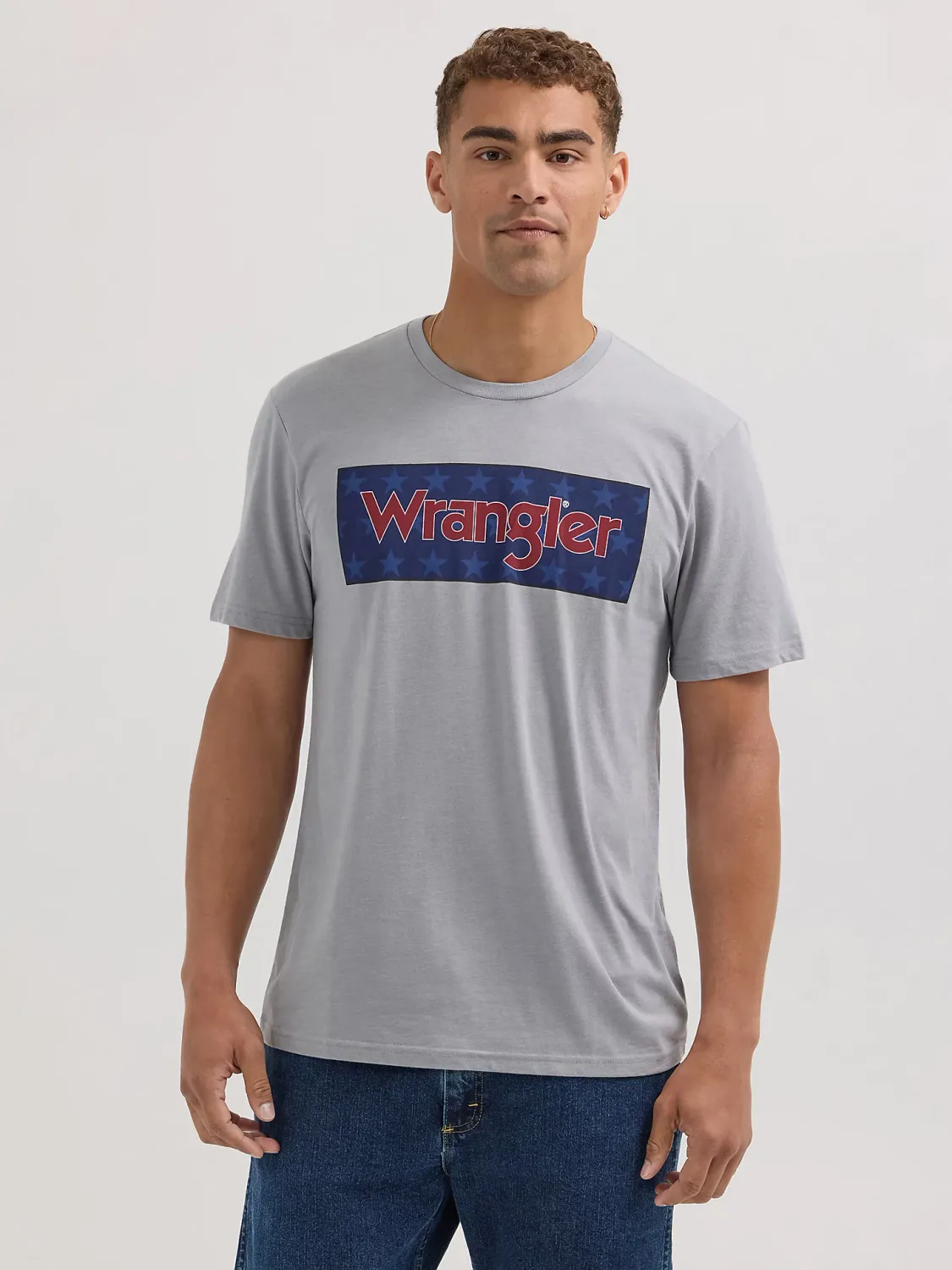 WRANGLER - Wrangler Kabel Logo USA Ultimate Grey T-shirt, Size: Medium