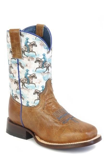 ROPER - Big Kids Horsing Around Ranger Tan Western Boot, Size: 9