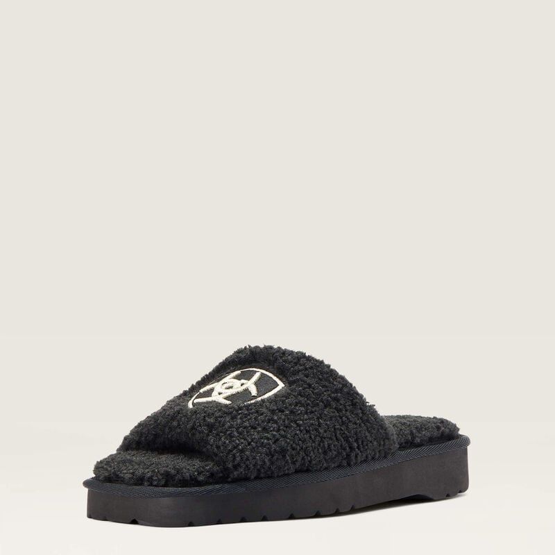 ARIAT - Cozy Chic Square Toe Black Slipper, Size: 6