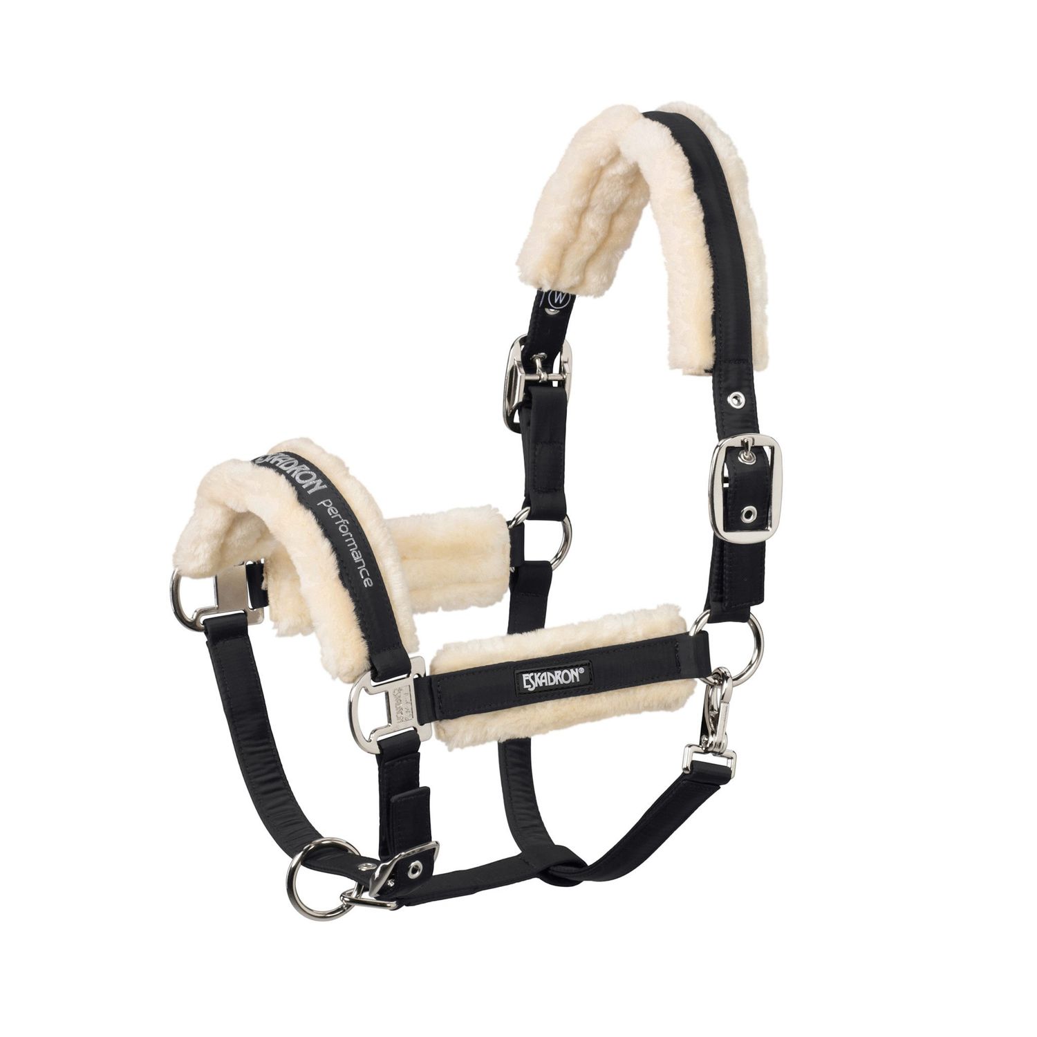 ESKADRON - Black Double Pin Faux Fur Halter, Size: Cob