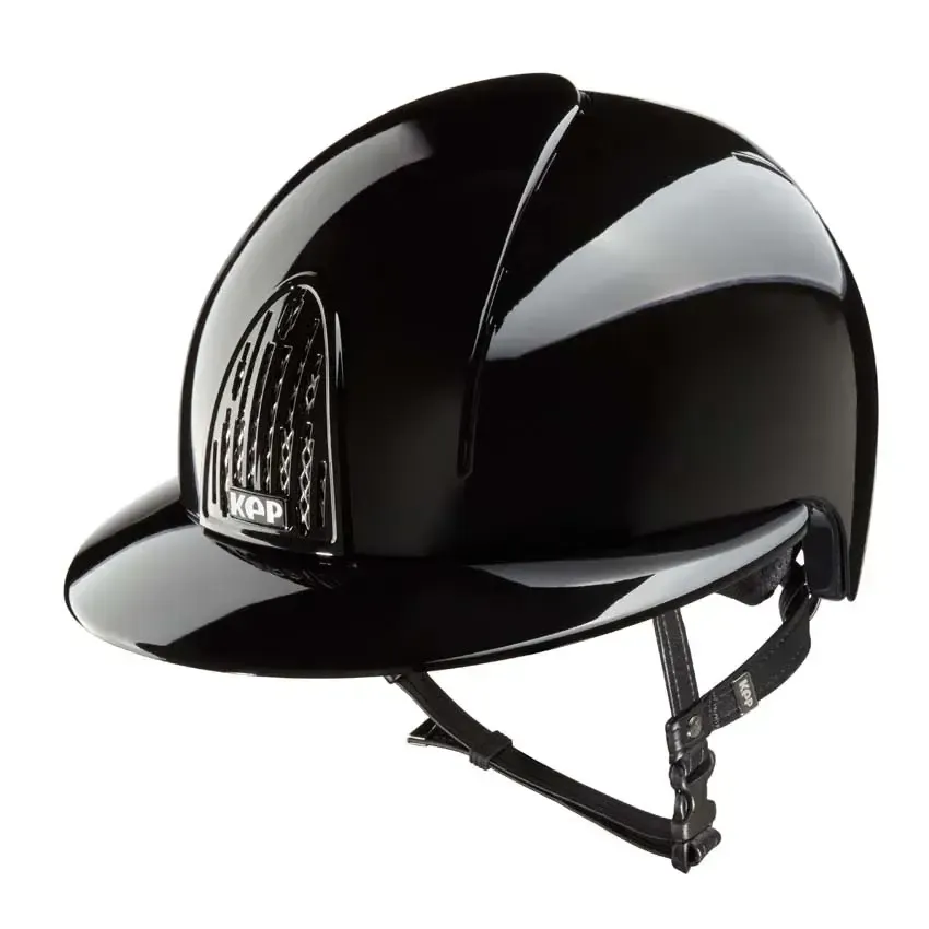 KEP - Helmet Smart Polish Black with Polo Visor, Size: 6 7/8