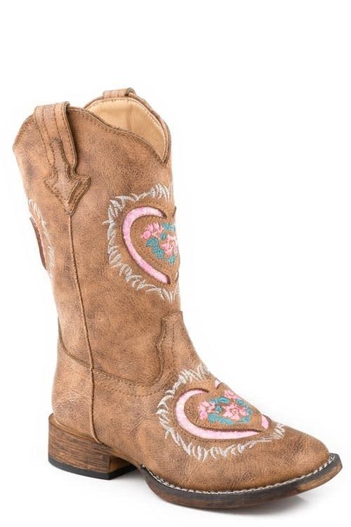 ROPER - Vintage Heart Little Girl Cowboy Boot, Size: 9