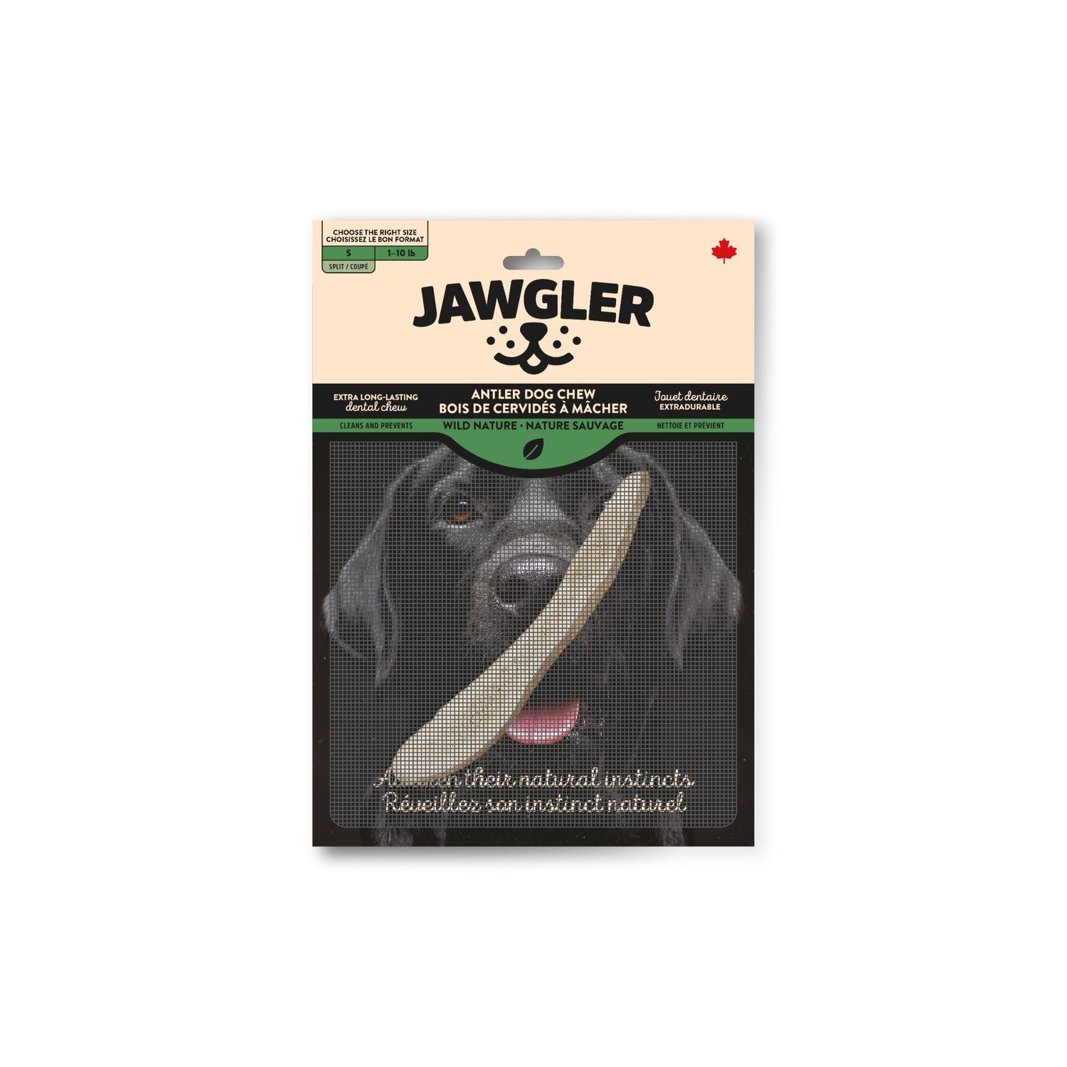 JAWGLER - Wild Nature Split Antler Dog Chew, Size: Small