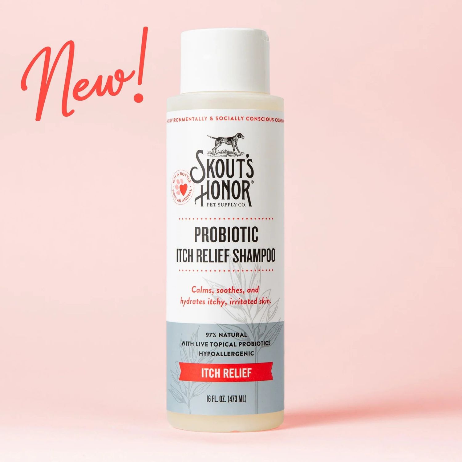 SKOUT&#39;S HONOR - Probiotic Itch Relief Shampoo, Format: 16oz