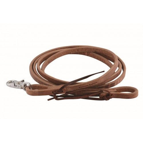 WESTERN RAWHIDE - Rêne de roping en Cuir Signature 7pi, Grandeur: 5/8po