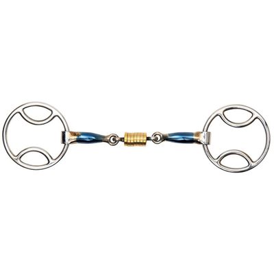 SHIRES - Bevel Blue double curb bit with Roller link