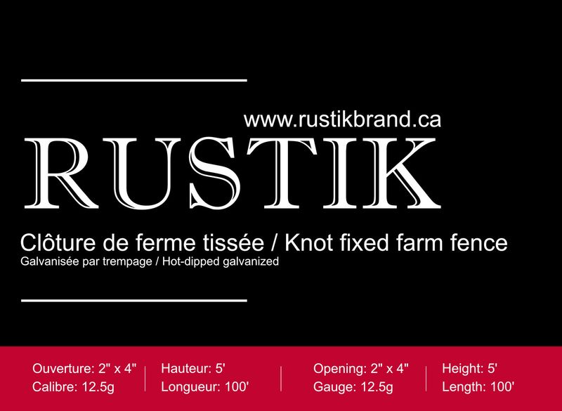 RUSTIK - Woven Wire Fence 12.5g - 2 &quot;x4&quot;