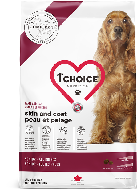 1st CHOICE - Skin &amp; Coat Lamb Recipe for All Breeds Senior Dogs