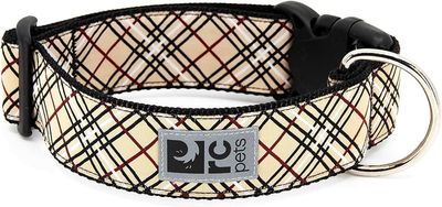 RC PETS - Tan Tartan Wide Clip Collar