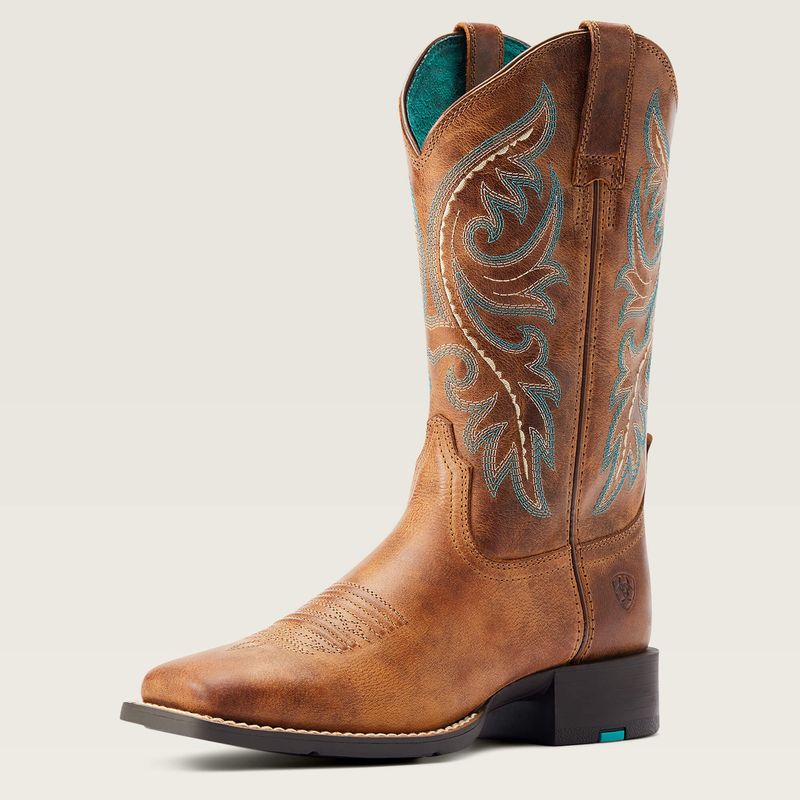 ARIAT - Desert Sand Round Up Back Zip Western Boot