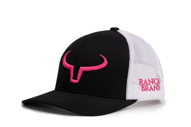 RANCH BRAND - Rancher Cap Black &amp; White Mesh