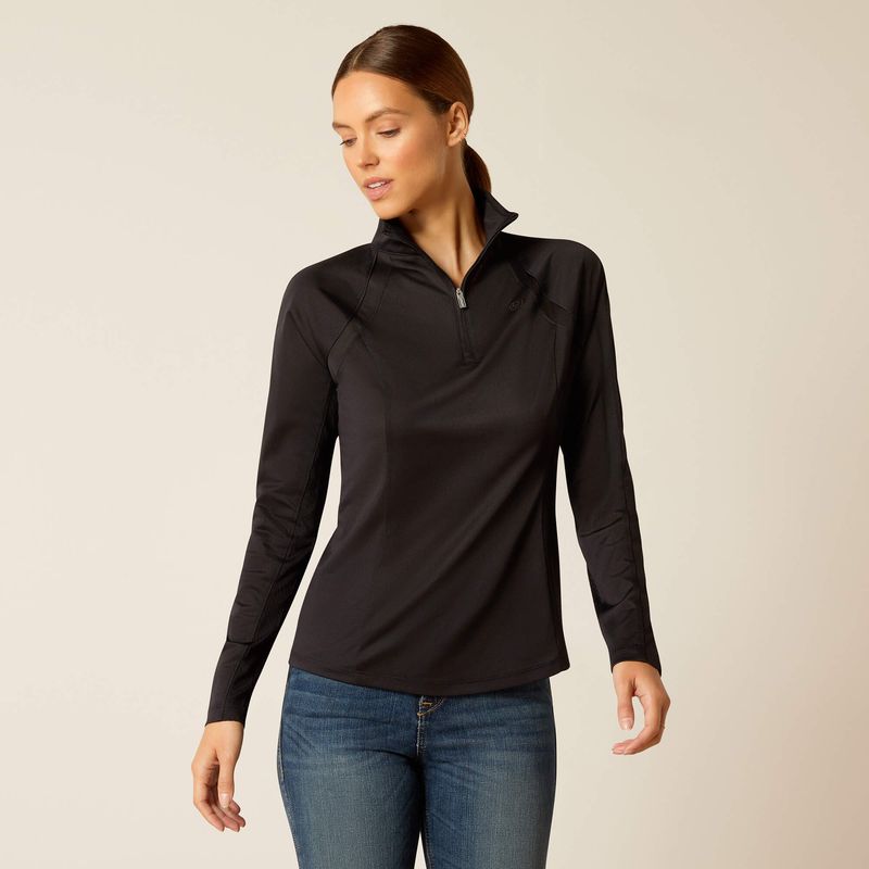 ARIAT - Sunstopper 3.0 1/4Zip Black Baselayer