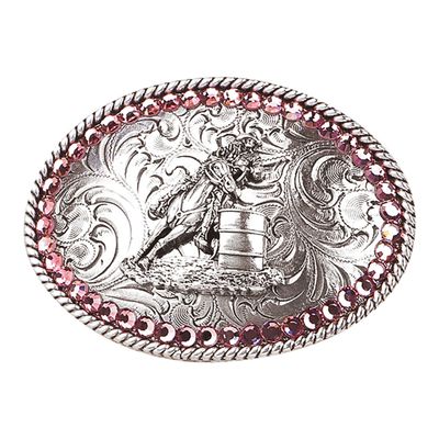 M&amp;F WESTERN - Girl&#39;s Pink Barrel Racer Belt Buckle
