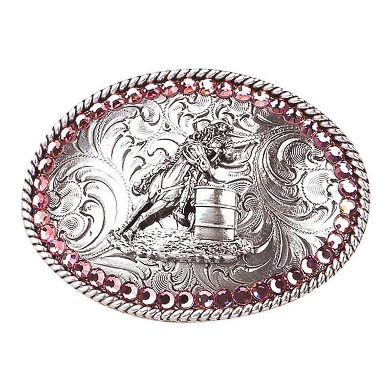 M&amp;F WESTERN - Girl&#39;s Pink Barrel Racer Belt Buckle