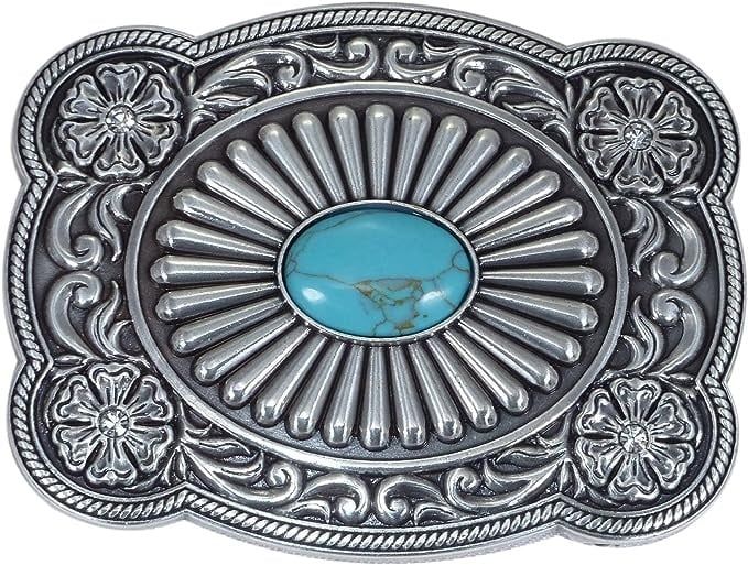 M&amp;F WESTERN - Turquoise Eye Design Belt Buckle