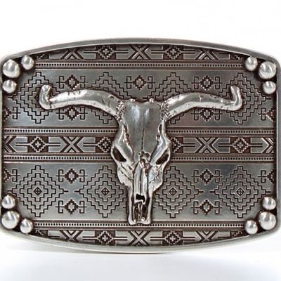 M&amp;F WESTERN - Nocona Aztec Longhorn Belt Buckle