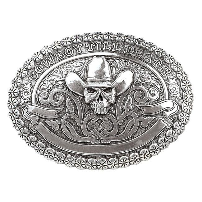 M&amp;F WESTERN - Skull Cowboy Till Death Belt Buckle