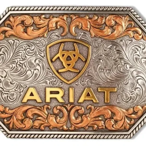 ARIAT - Rectangle Floral Belt Buckle