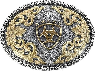 ARIAT - Oval Filigree Shield Berry Edge Belt Buckle