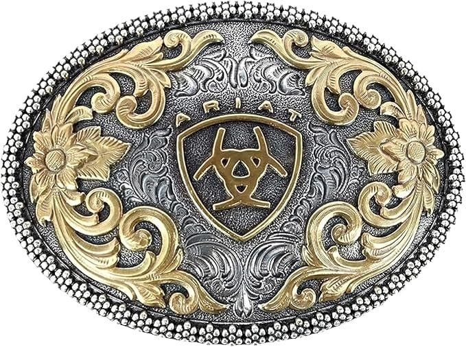 ARIAT - Oval Filigree Shield Berry Edge Belt Buckle