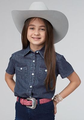ROPER - Dark Blue Denim Western Top