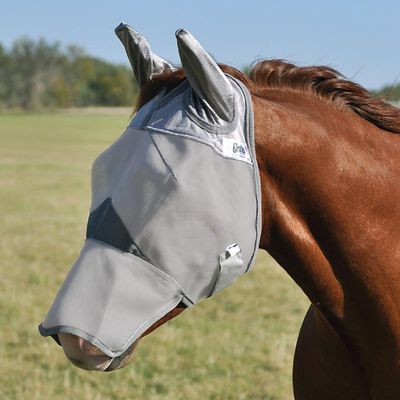 CASHEL - Grey Crusader Fly Mask w/Ears &amp; Nose