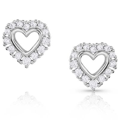 MONTANA SILVERSMITHS - Icy Heart Crystal Earrings
