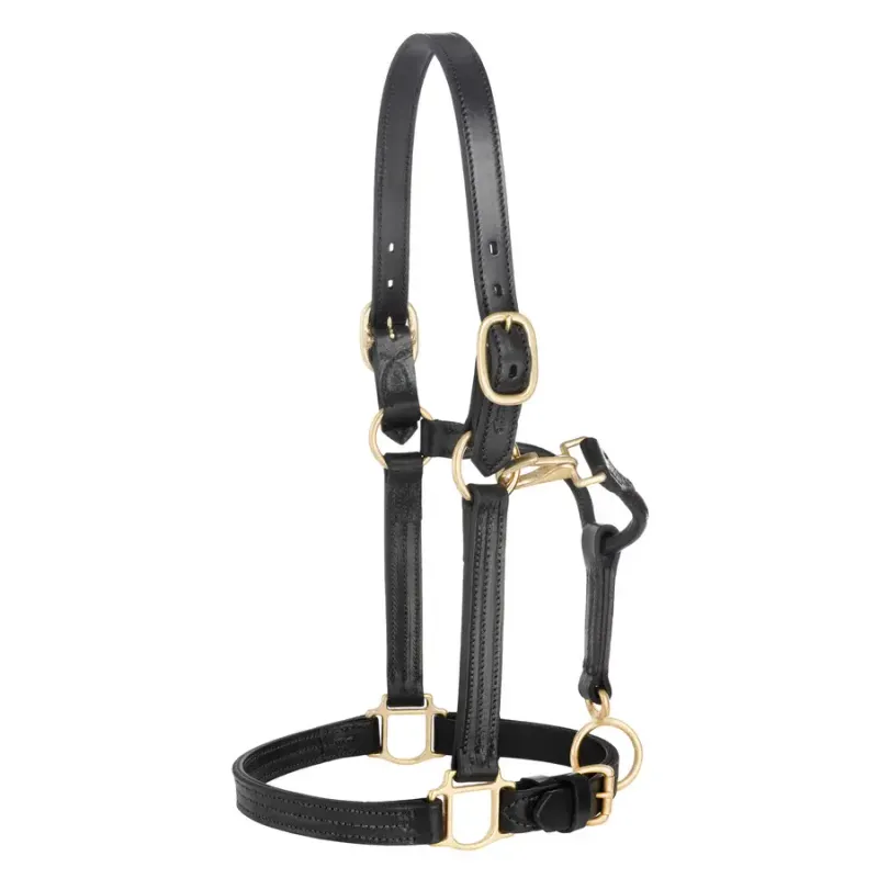 WEAVER - Oiled Black Leather 1&#39;&#39; Track Halter