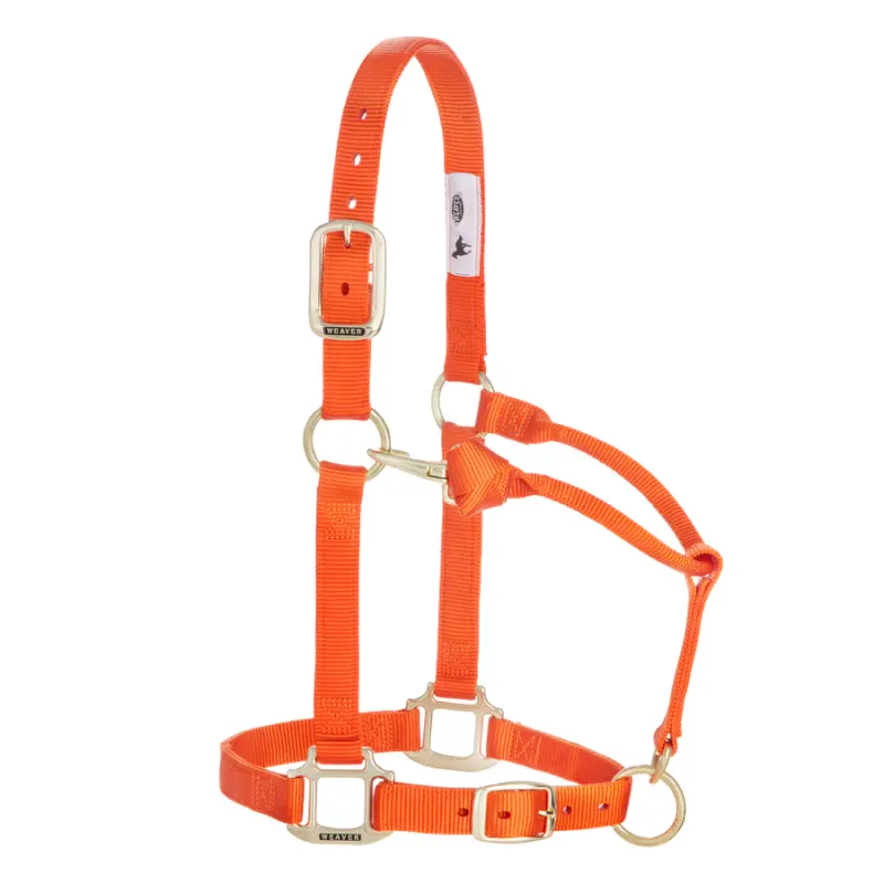 WEAVER - Original Adjustable Orange Chin &amp; Throat Snap 1&#39;&#39; Halter