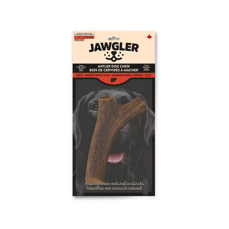JAWGLER - Smoked Maple Ham Whole Antler Dog Chew