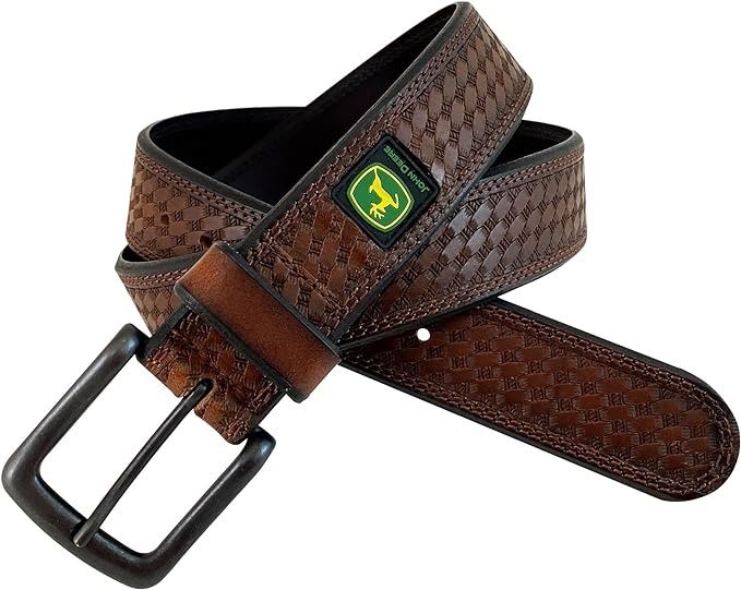 JOHN DEERE - Bridle Genuine Leather Basket Weave Belt