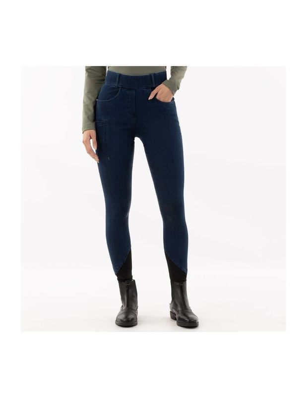 BR EQUESTRIAN - Riding Tights Blue Jeans Florence Silicone Seat