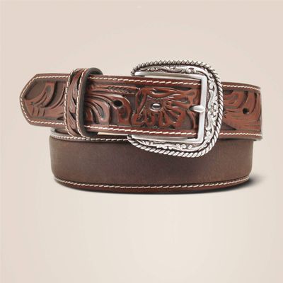 ARIAT - Floral Embossed Ends Leather Belt