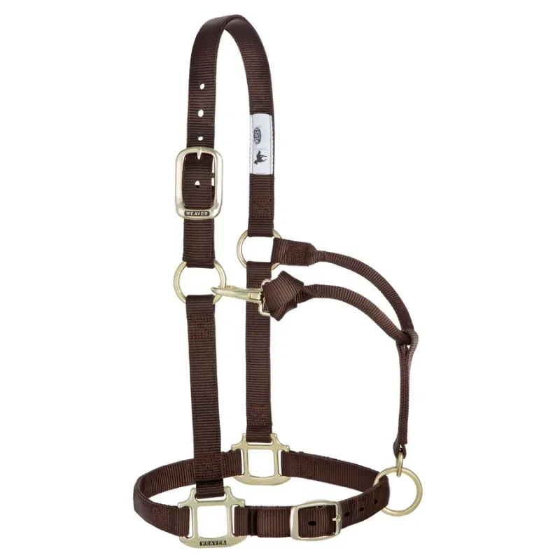 WEAVER - Original Adjustable Chocolate Chin &amp; Throat Snap 1&#39;&#39; Halter