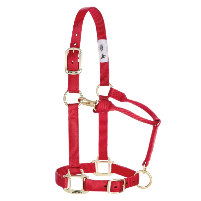 WEAVER - Original Adjustable Red Chin &amp; Throat Snap 1&#39;&#39; Halter