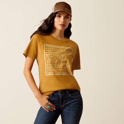 ARIAT - Harvest Gold Longhorn Brand T-Shirt
