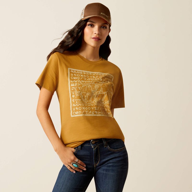 ARIAT - Harvest Gold Longhorn Brand T-Shirt