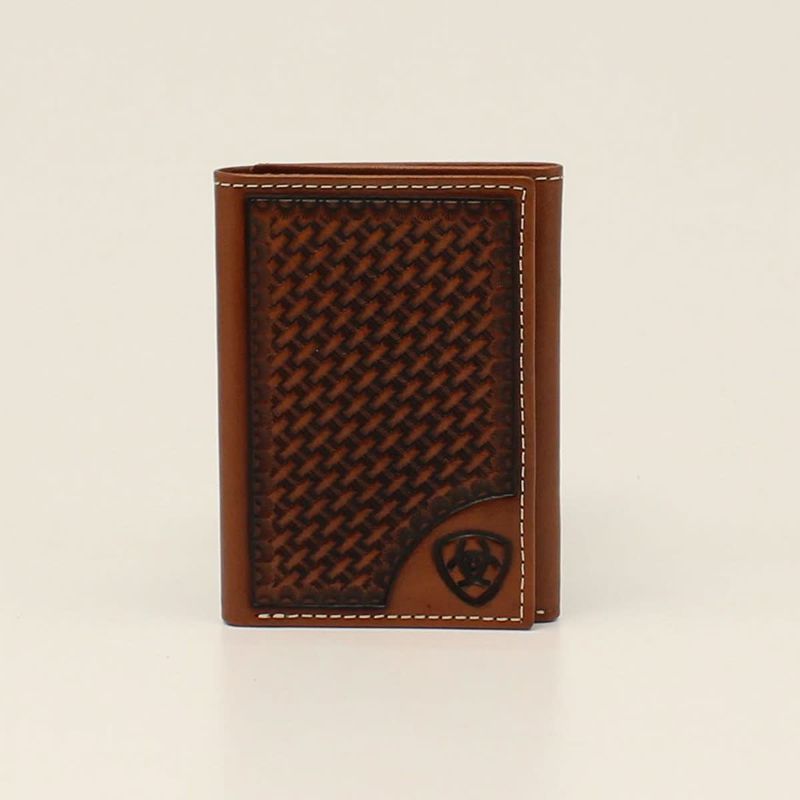 ARIAT - Basketweave Shield Tan Wallet