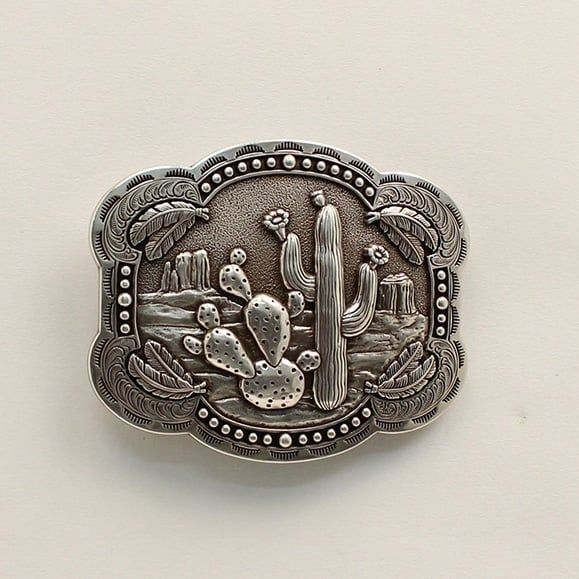 M&amp;F WESTERN - Ladies Cactus &amp; Feathers Buckle