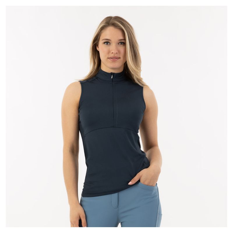 BR EQUESTRIAN - Blueberry Edith Zip Tank
